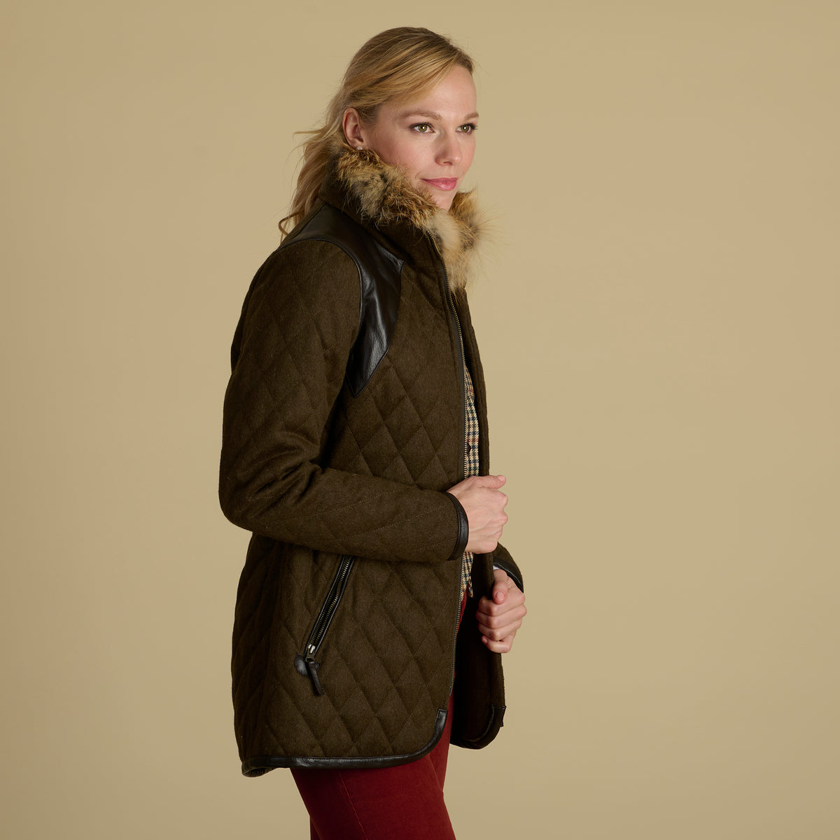 Green Derby Quilted Field Coat