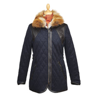 Navy Derby Quilted Field Coat