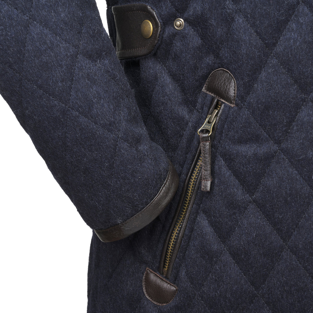 Navy Derby Quilted Field Coat