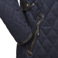 Navy Derby Quilted Field Coat
