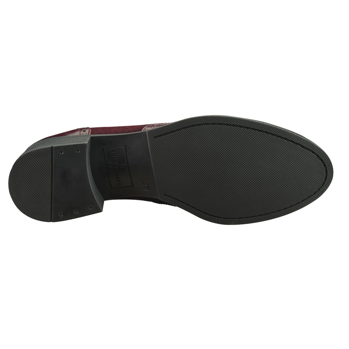 Deep Bordeaux Leather and Suede Brogue Shoes