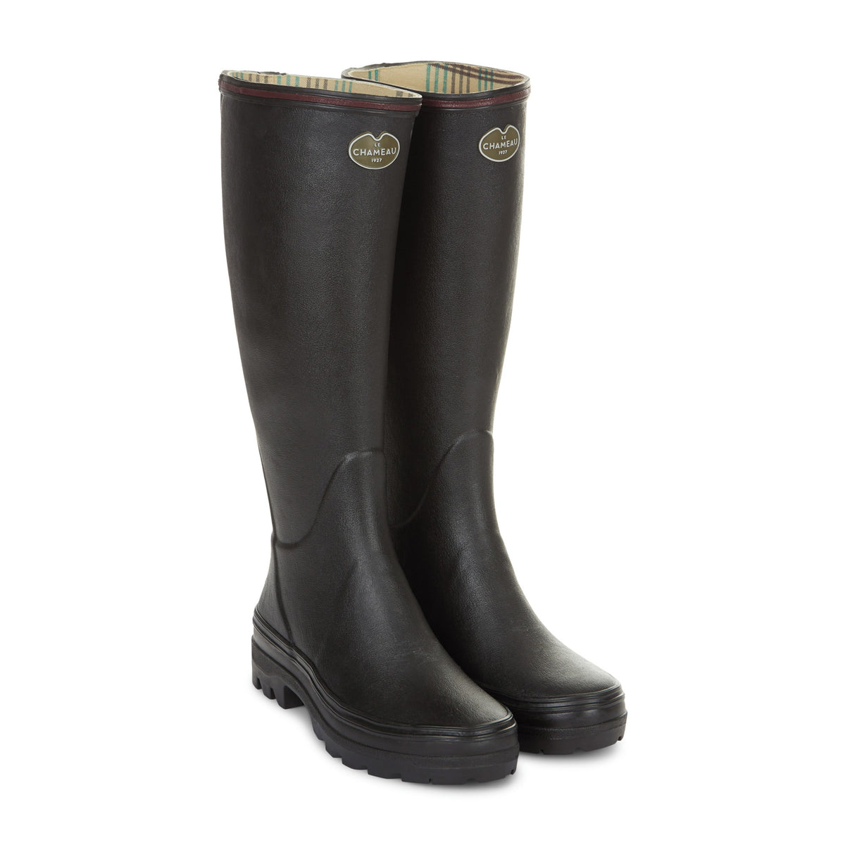 Black Le Chameau Giverny Jersey Lined Boots