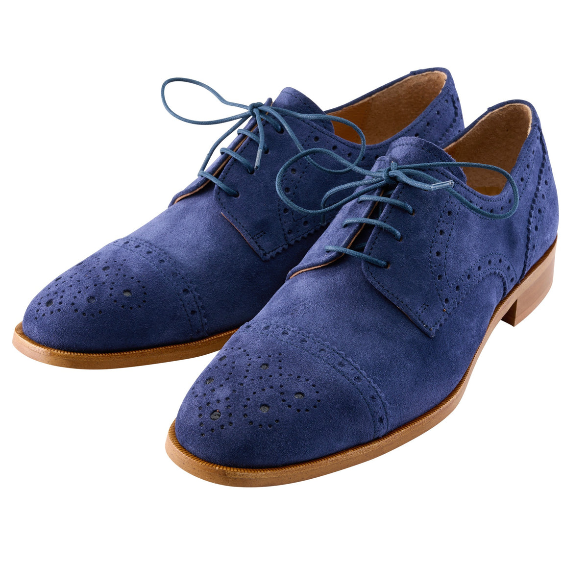 Navy Suede Leather Brogues