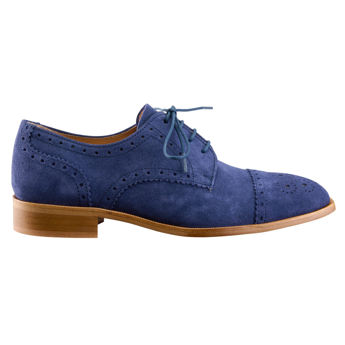 Navy Suede Leather Brogues