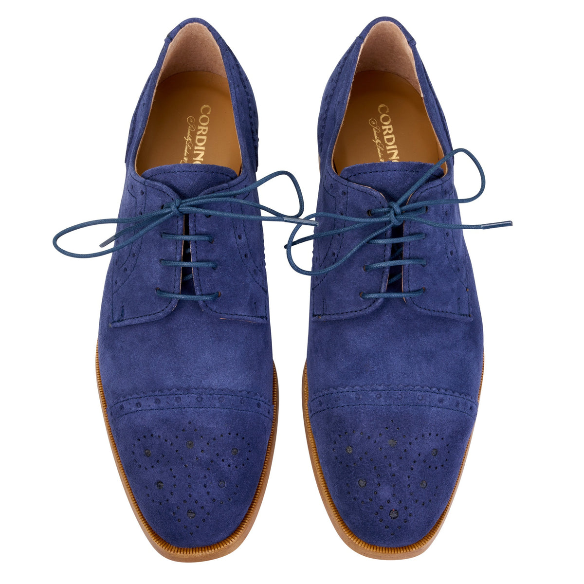Navy Suede Leather Brogues