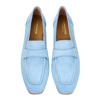 Pale Blue Suede Livia Loafers
