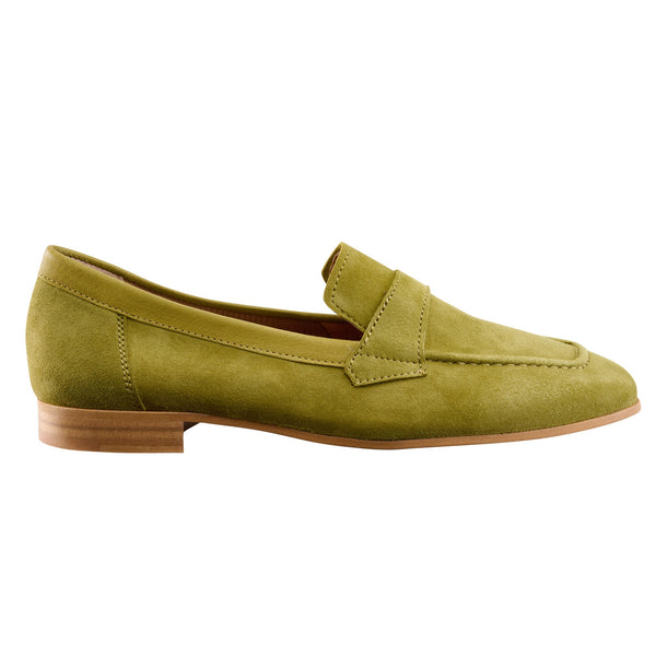 Green Suede Livia Loafers