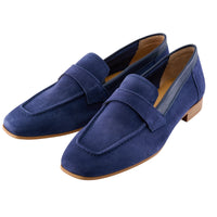 Navy Suede Livia Loafers
