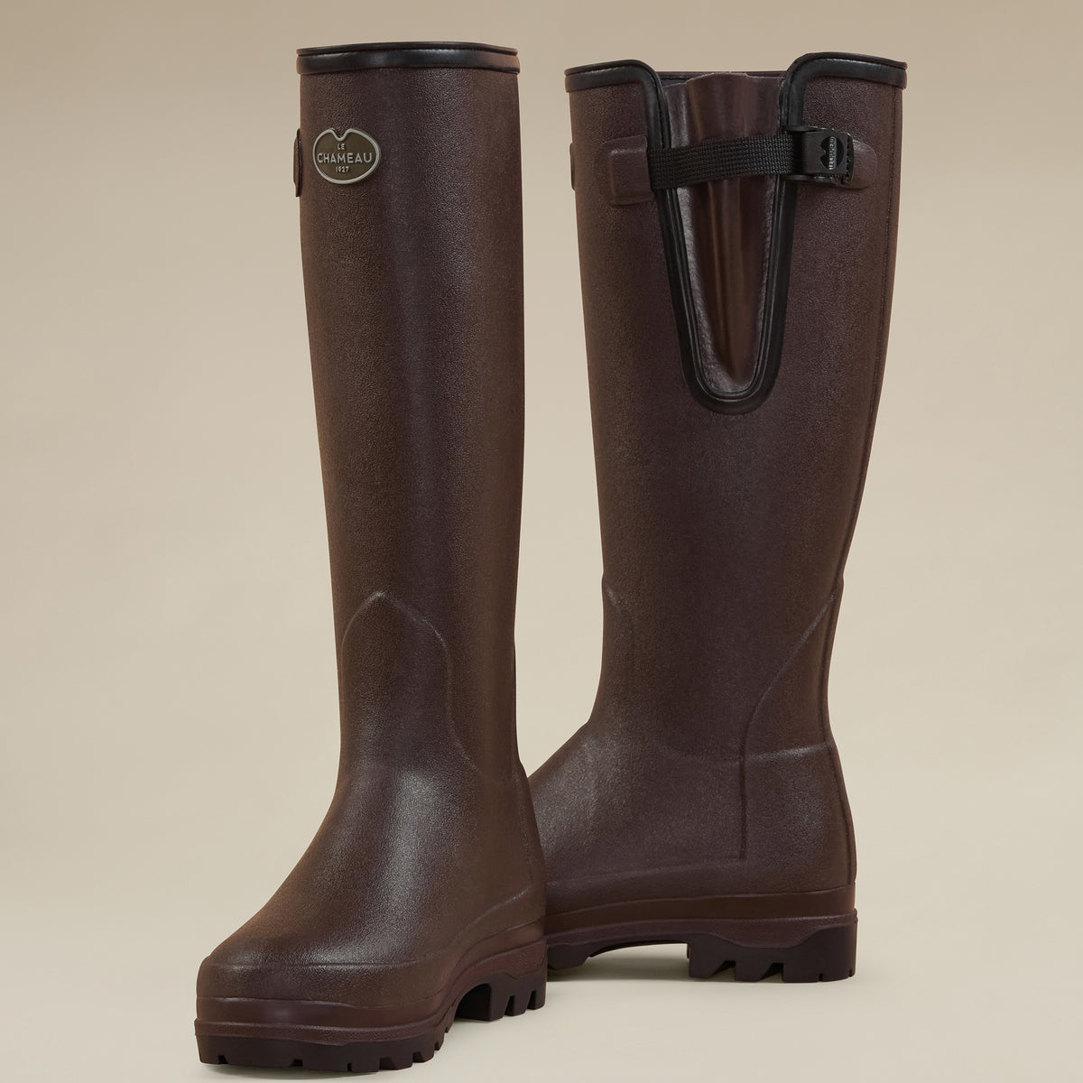 Le Chameau Women's Brown Vierzon Jersey Lined Boots