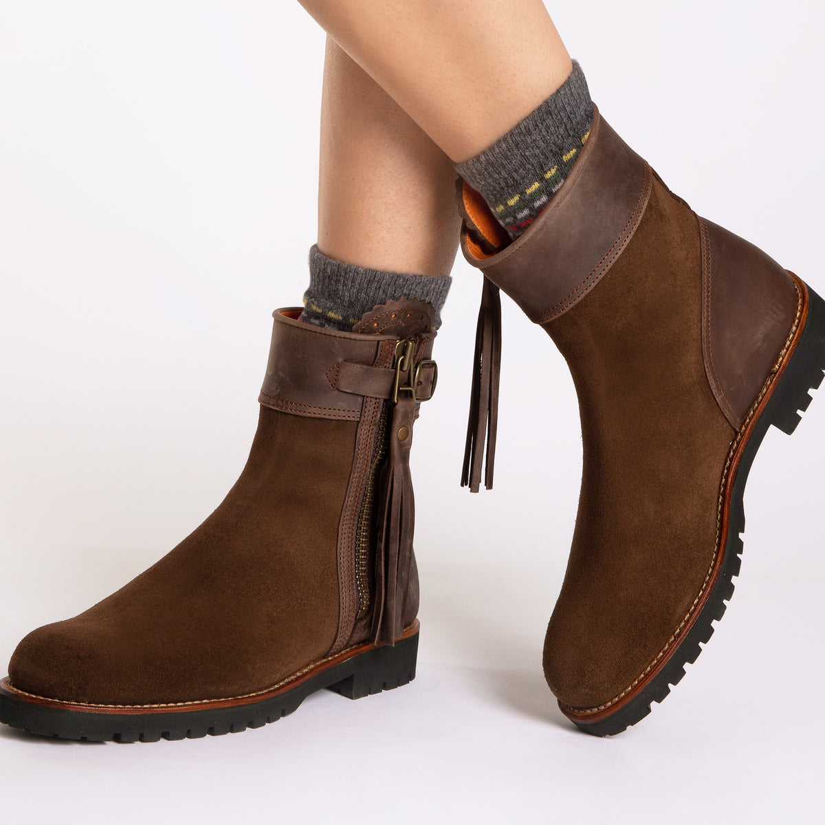 Dark Oak Penelope Chilvers Inclement Cropped Tassel Boot