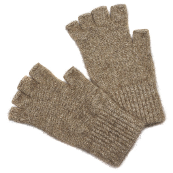 Taupe Possum Fingerless Gloves