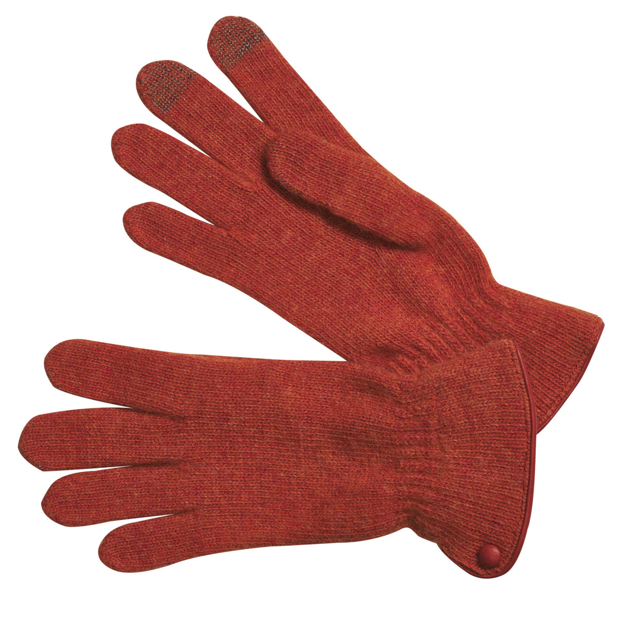 Orange Angora Button Gloves