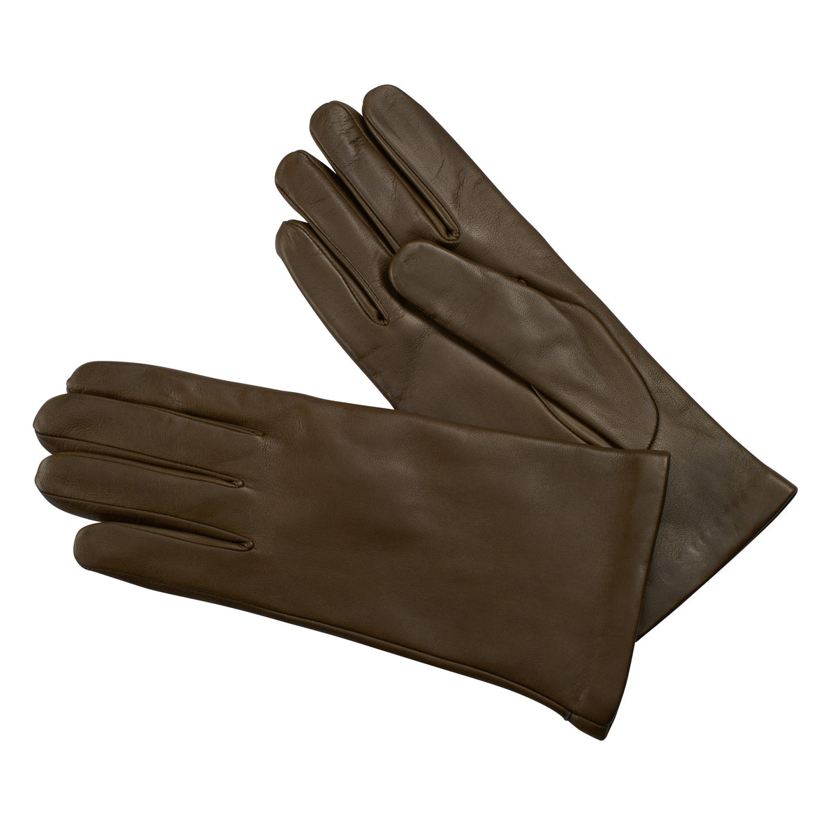 Olive Green Leather Short Nappa Gloves