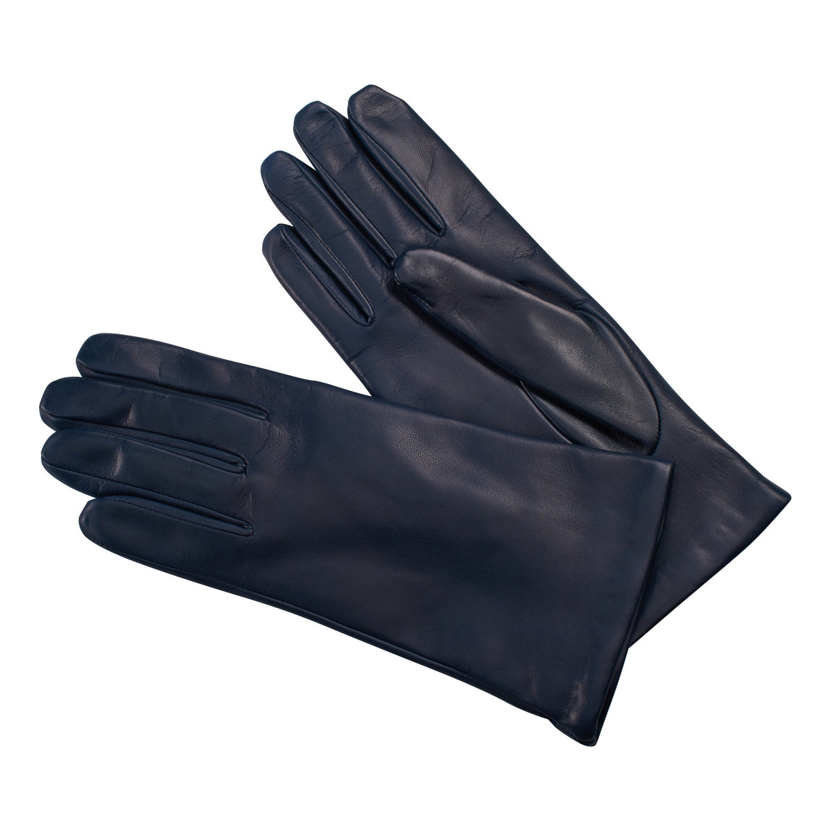Navy Leather Short Nappa Gloves