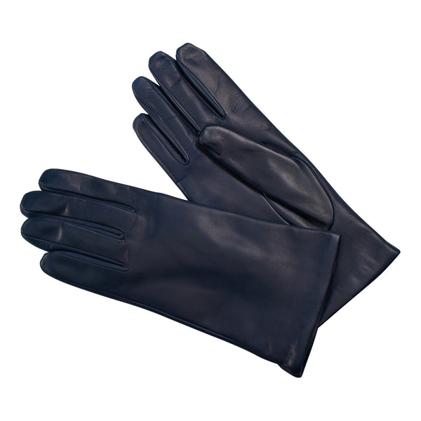 Navy Leather Short Nappa Gloves