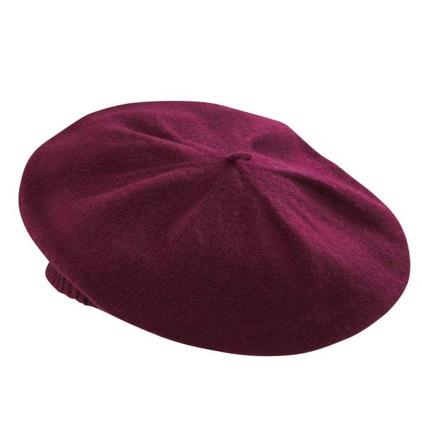 Wine Merino Cashmere Knitted Beret