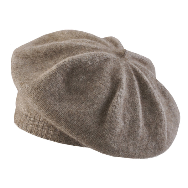 Taupe Merino Possum Beret