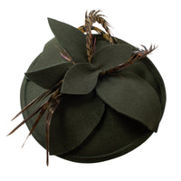 Olive Green Feather Fascinator