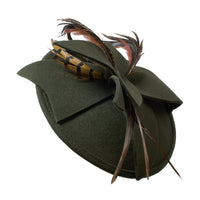 Olive Green Feather Fascinator