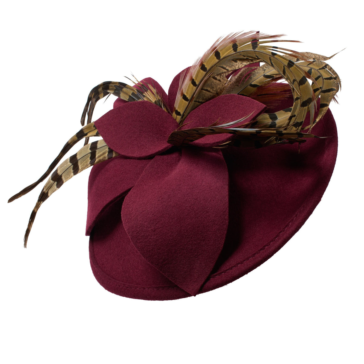 Wine Red Feather Fascinator