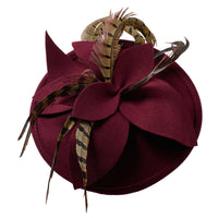 Wine Red Feather Fascinator
