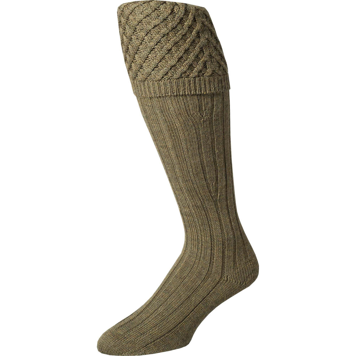 Olive Chelsea Merino Shooting Stocking