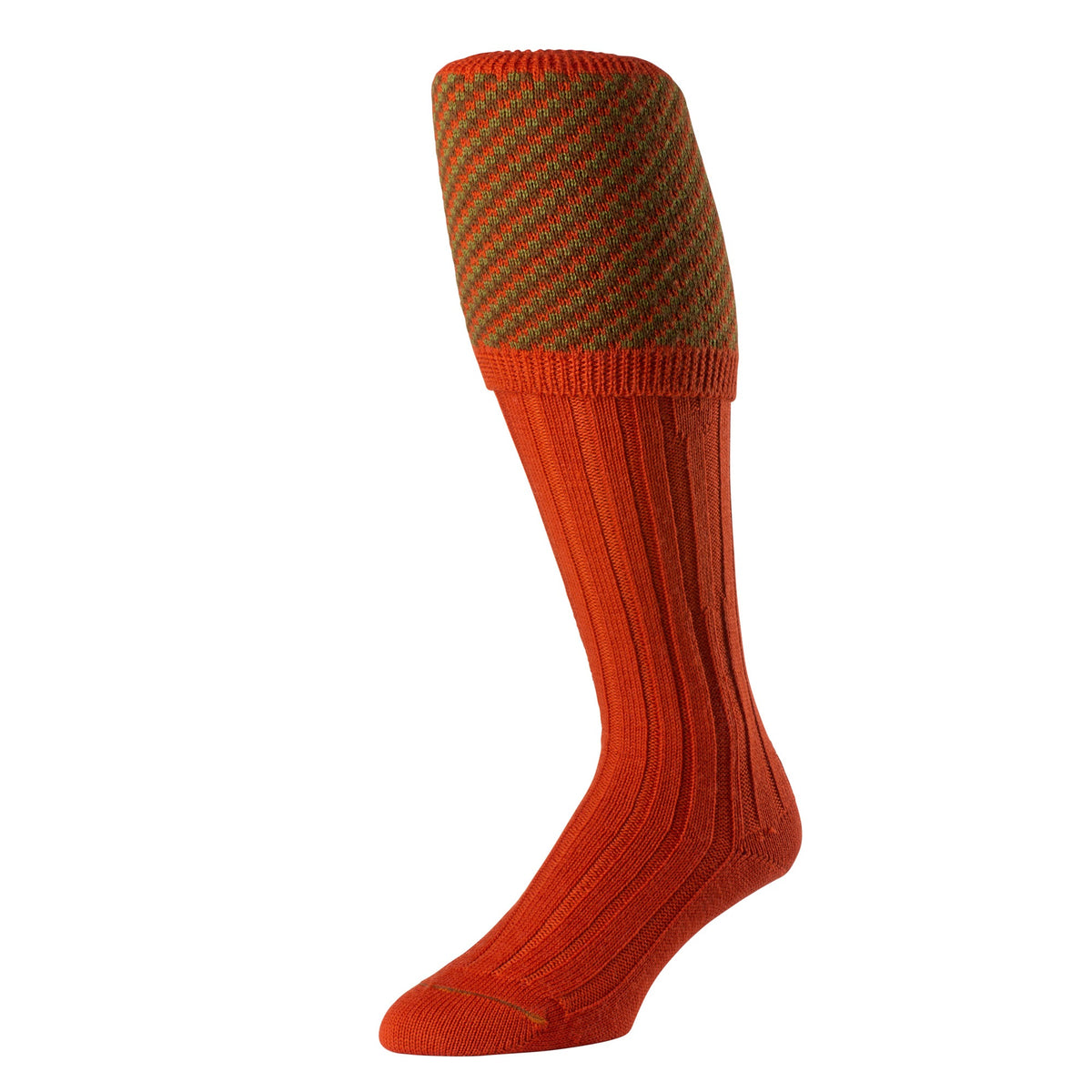 Orange Savoy Ribbed Shooting Stocking