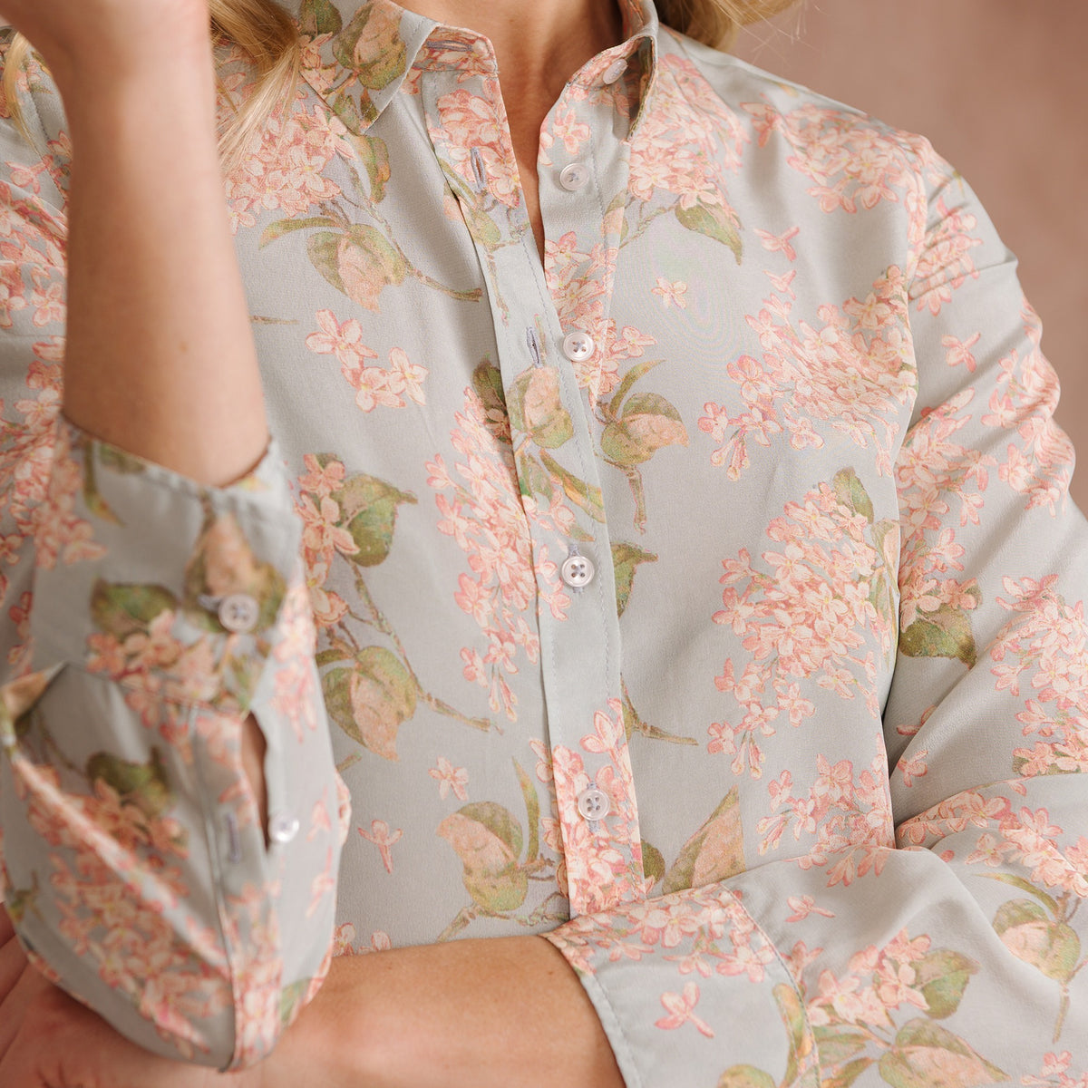 Lilac Pastel Archive Crepe Shirt made with Liberty fabric