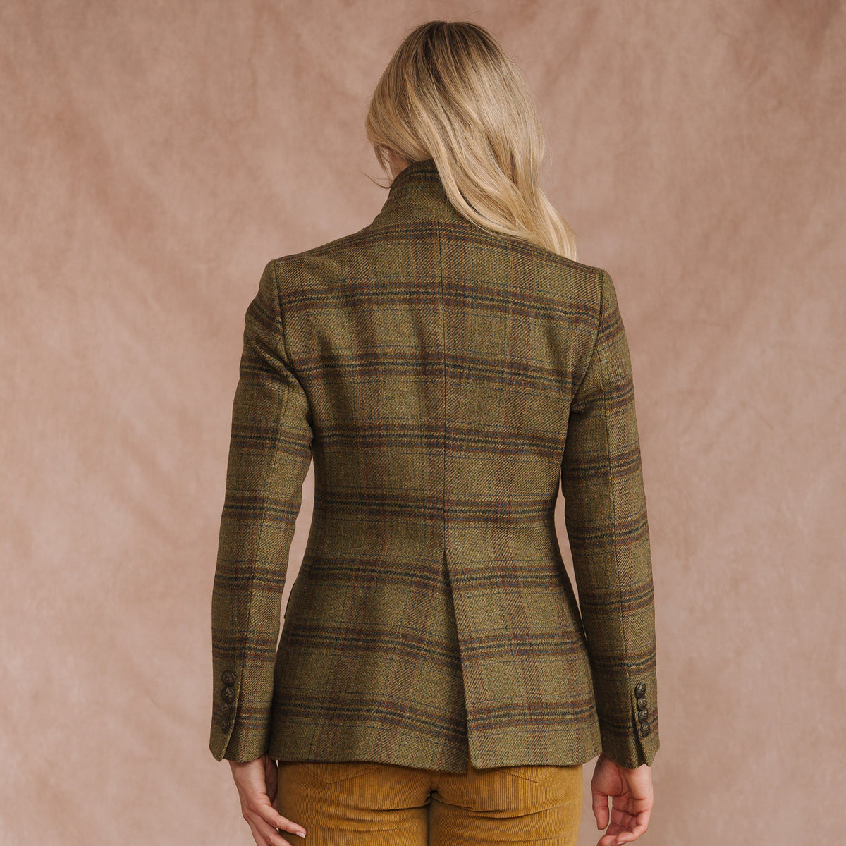 Green Single Vent Tweed Jacket