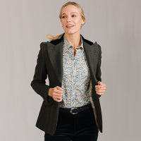 Dark Green T.Ba Tweed Swing Jacket