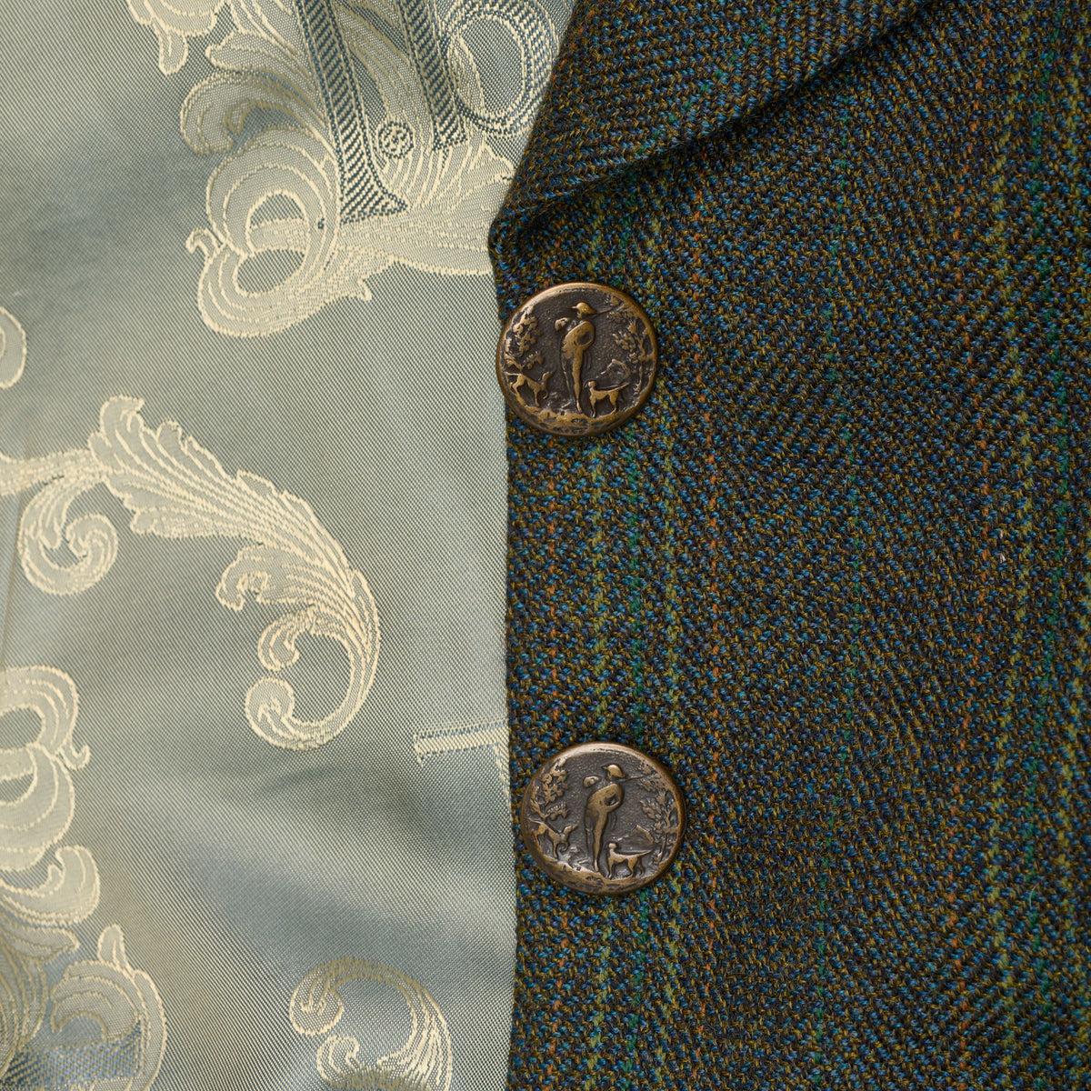 Dark Green T.Ba Tweed Swing Jacket