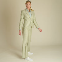 Green Tetbury Silk and Linen Trousers