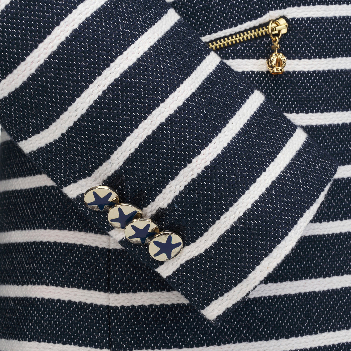 Navy Stripe Tailored Henley Blazer