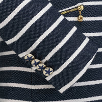 Navy Stripe Tailored Henley Blazer