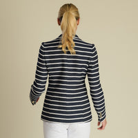 Navy Stripe Tailored Henley Blazer