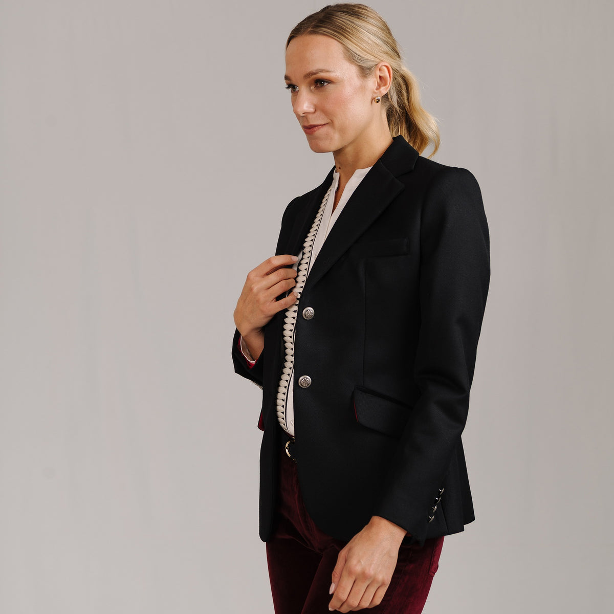 Black Cavalry Twill Hacking Jacket