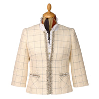 Cream Fringe Crop Jacket