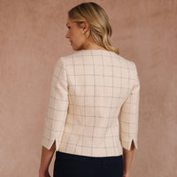 Cream Fringe Crop Jacket