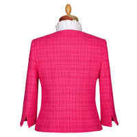 Fuchsia Fringe Crop Jacket