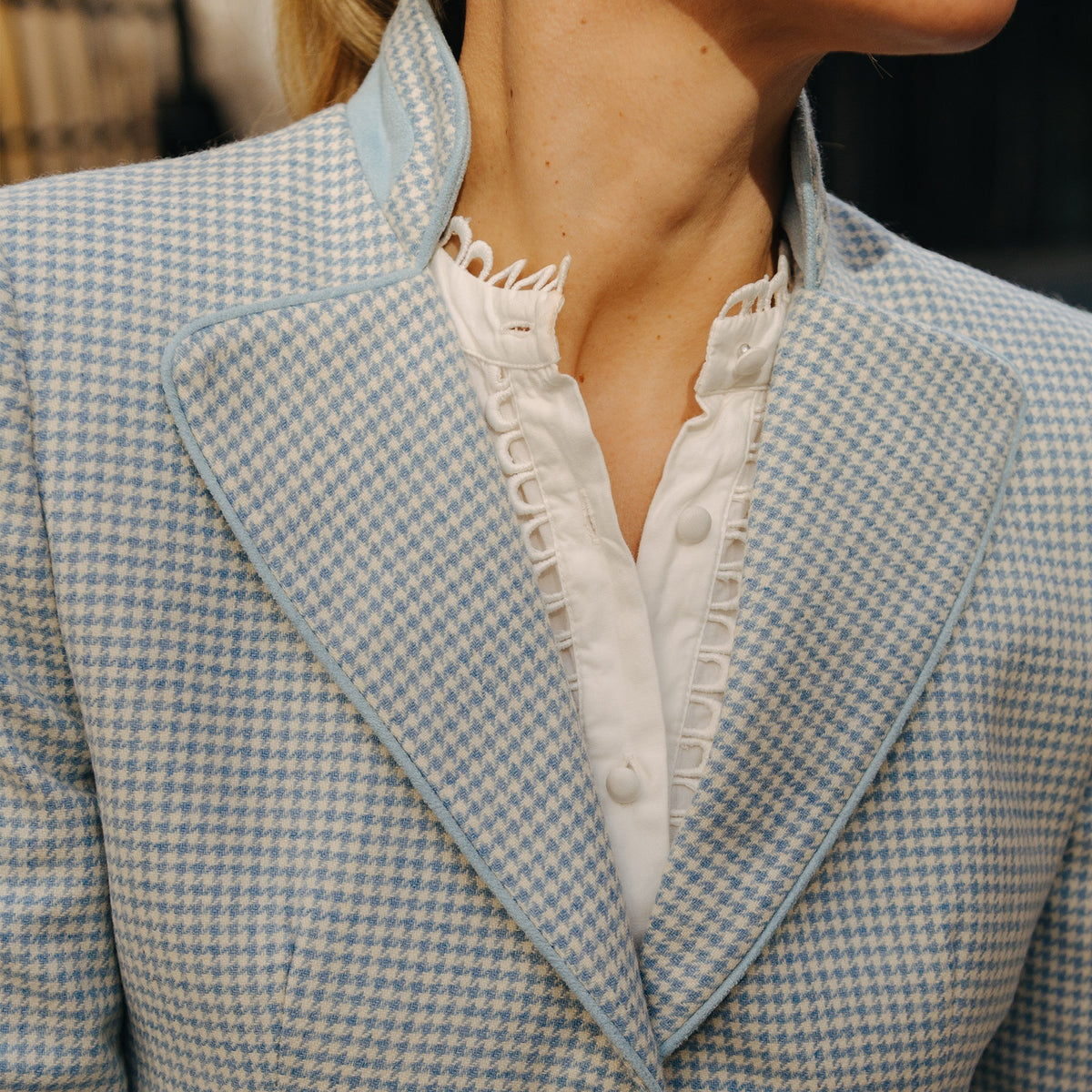 Popham Houndstooth Nehru Jacket