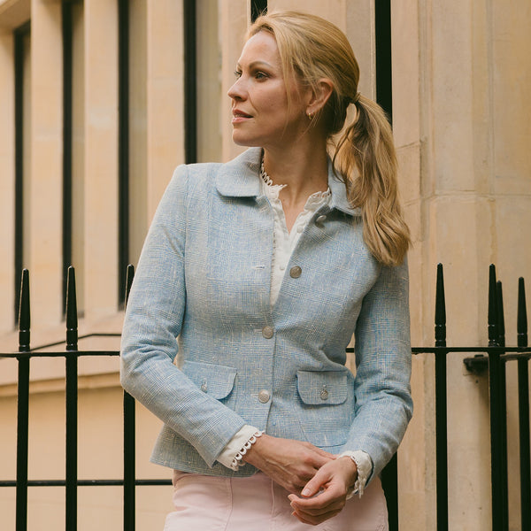Foye Prince Of Wales Blue Jacket