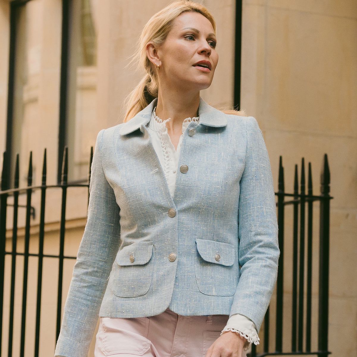 Foye Prince Of Wales Blue Jacket