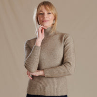 Taupe Possum Turtleneck Sweater
