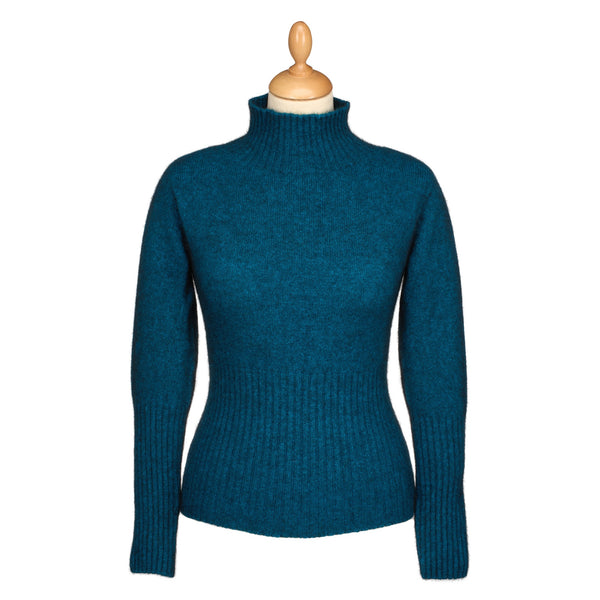 Teal Possum Merino Turtle Neck