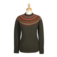 Olive Green Retro Geelong Fairisle Jumper