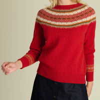 Red Retro Geelong Fairisle Jumper