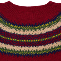 Burgundy Retro Geelong Fairisle Jumper