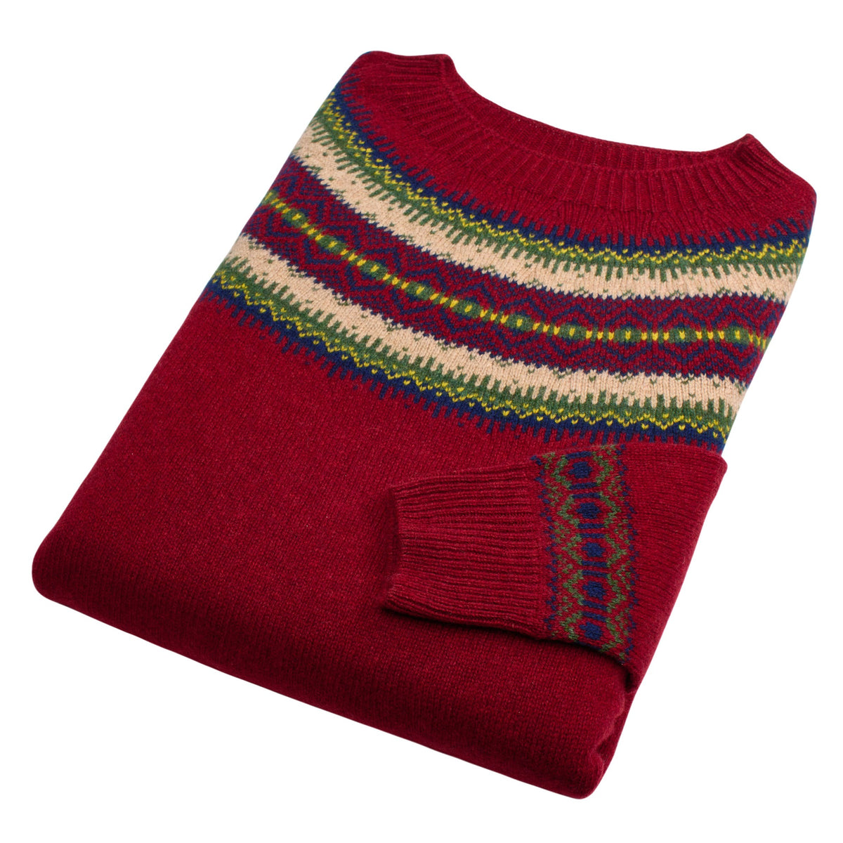 Burgundy Retro Geelong Fairisle Jumper