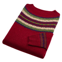 Burgundy Retro Geelong Fairisle Jumper