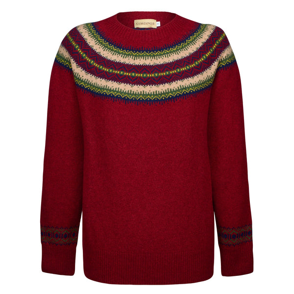 Burgundy Retro Geelong Fairisle Jumper